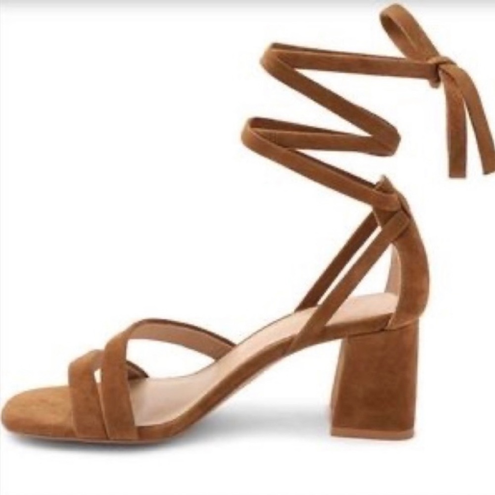 Bcbg suede square block heel lace up
